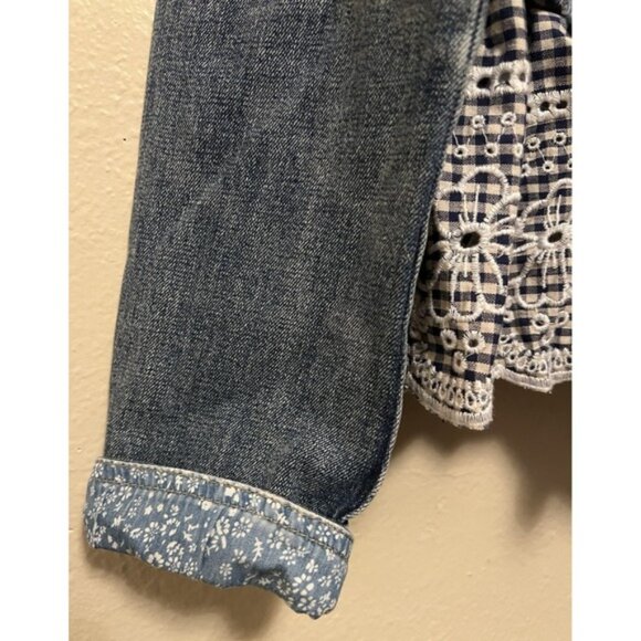 Anthropologie Pilcro and the Letterpress Denim Jacket Eyelet Trim Women's Medium - Picture 4 of 14